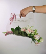 Изображение товара Прозрачная сумка для цветов Love Flowers золото 